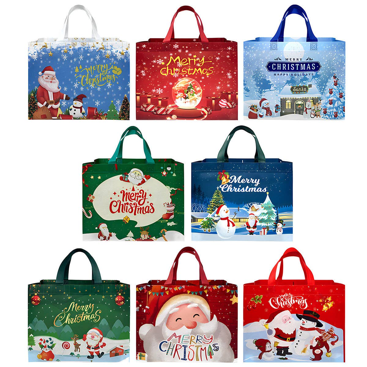 Wrapables Non-Woven Reusable Christmas Holidays Gift Bags: Christmas Holidays